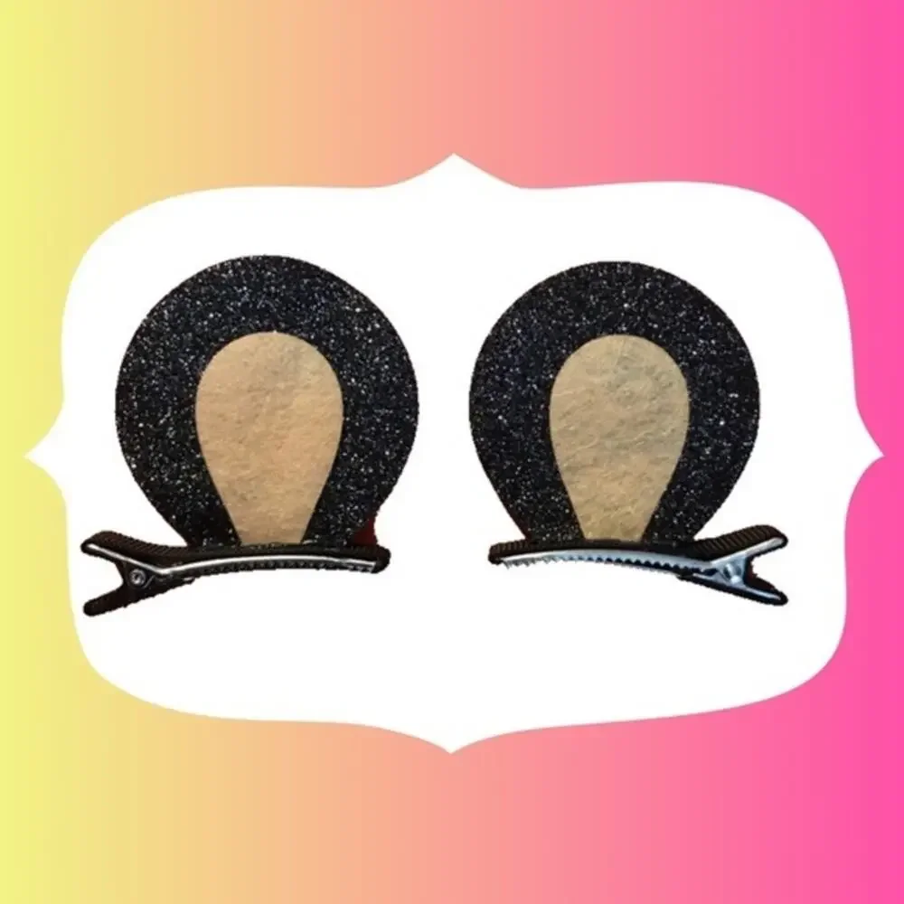 Sparkly Bear Ear Hair Clip Barrettes NWT Set of Two